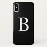 Funda Para iPhone X Monograma intrépido blanco y negro moderno de la<br><div class="desc">La caja intrépida blanco y negro moderna el | del iPhone del monograma de la tipografía añade su propia inicial con monograma a este caso adaptable del iPhone. Ofrece la tipografía intrépida blanca con un fondo negro. Este caso moderno del iPhone será perfecto como regalo personalizado. Otros colores están disponibles....</div>
