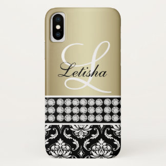 Funda Para iPhone X Monograma intrépido femenino personalizado del