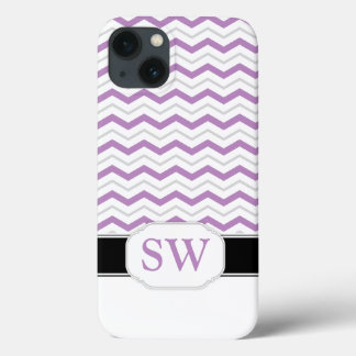 Funda Para iPhone 13 Monograma iPad de chevron morado y gris 2/3/4 Fund