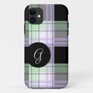 Funda Para iPhone 11 Monograma iPhone 5 color negro morado verde Funda