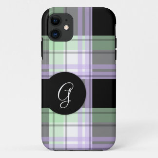 Funda Para iPhone 11 Monograma iPhone 5 color negro morado verde Funda