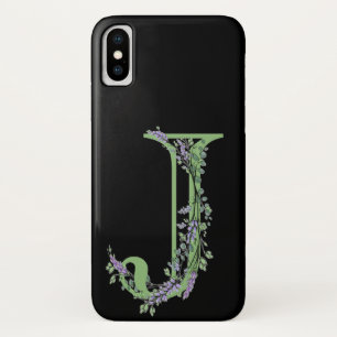 Funda Para iPhone X Monograma J Lavanda Eucalipto