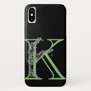 Funda Para iPhone X Monograma K Lavender Eucalyptus
