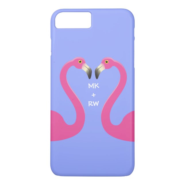 Funda De Case-Mate Para iPhone Monograma Kissing Flamingos iPhone 7 Plus lilac (Reverso)