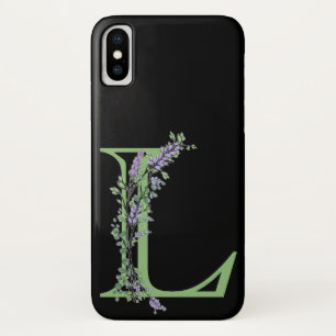 Funda Para iPhone X Monograma L Lavanda Eucalipto