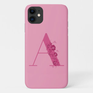 Funda Para iPhone 11 Monograma Letra floral A Estuche para iPhone