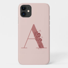 Funda Para iPhone 11 Monograma Letra floral A Estuche para iPhone