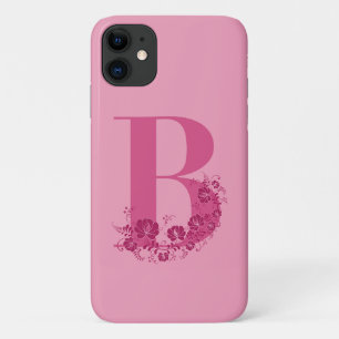 Funda Para iPhone 11 Monograma Letra floral B Estuche para iPhone