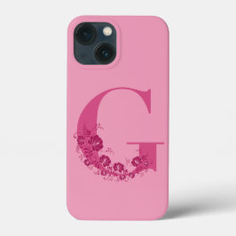 Funda Para iPhone 13 Mini Monograma Letra floral Estuche para iPhone G