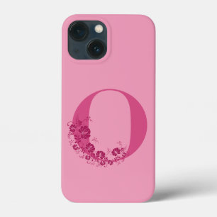Funda Para iPhone 13 Mini Monograma Letra floral O estuche para iPhone