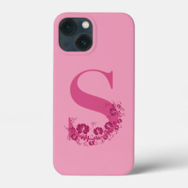 Funda Para iPhone 13 Mini Monograma Letra floral S Estuche para iPhone