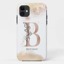 Funda Para iPhone 11 Monograma Letra inicial moderna B Boho Personaliza