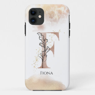 Funda Para iPhone 11 Monograma Letra inicial moderna F Boho Personaliza