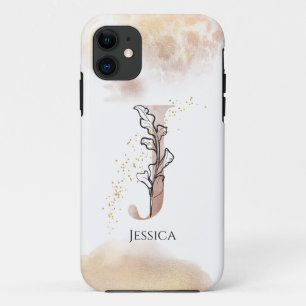 Funda Para iPhone 11 Monograma Letra inicial moderna J Boho Personaliza