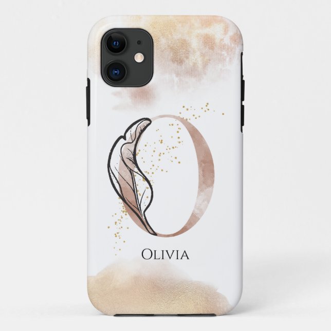 Funda De Case-Mate Para iPhone Monograma Letra inicial moderna O boho personaliza (Reverso)
