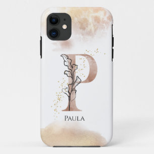 Funda Para iPhone 11 Monograma Letra inicial moderna P Boho Personaliza