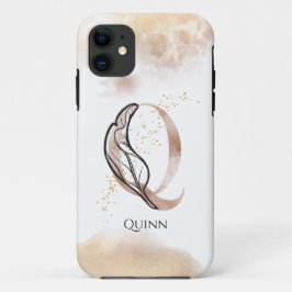 Funda Para iPhone 11 Monograma Letra inicial moderna Q Boho Personaliza