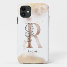 Funda Para iPhone 11 Monograma Letra inicial moderna R Boho Personaliza