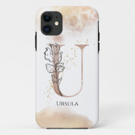 Funda Para iPhone 11 Monograma Letra inicial moderna U Boho Personaliza