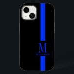 Funda Para iPhone 14 De Case-Mate Monograma limpio y mínimo | Línea Azul delgada | P<br><div class="desc">Con un aspecto inteligente pero mínimo que hará que las cabezas se vuelvan, este estuche para iPhone se marca con el monograma personalizado y el nombre del miembro del equipo de servicio integrado en la banda de línea azul fina clásica. La delgada línea azul es una representación simbólica de la...</div>
