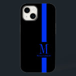 Funda Para iPhone 14 De Case-Mate Monograma limpio y mínimo | Línea Azul delgada | P<br><div class="desc">Con un aspecto inteligente pero mínimo que hará que las cabezas se vuelvan, este estuche para iPhone se marca con el monograma personalizado y el nombre del miembro del equipo de servicio integrado en la banda de línea azul fina clásica. La delgada línea azul es una representación simbólica de la...</div>