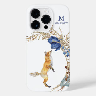 Funda Para iPhone 14 Pro De Case-Mate Monograma Lindo Zorro Bosque Acuarela Floral Nombr