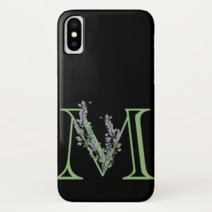 Funda Para iPhone X Monograma M Lavanda Eucalipto