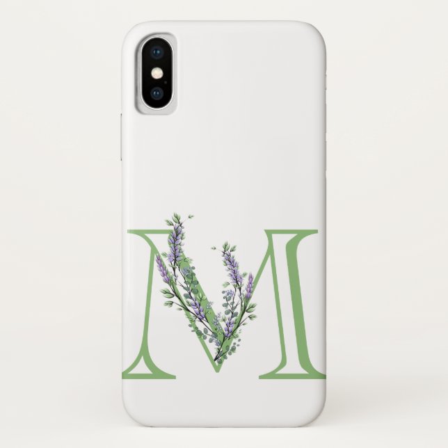 Funda De Case-Mate Para iPhone Monograma M Lavender Eucalyptus (Reverso)
