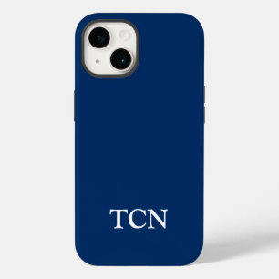 Funda Para iPhone 14 De Case-Mate Monograma Marina Azul Blanco Minimalista Moderno