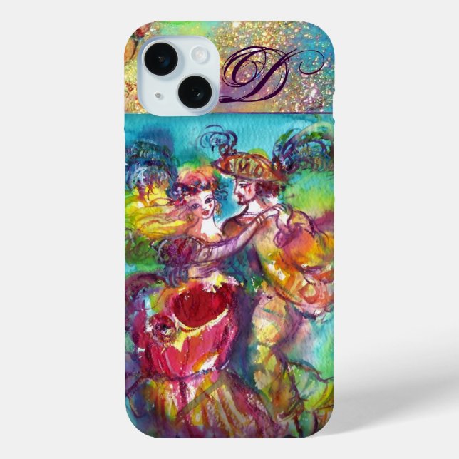 FUNDA DE Case-Mate PARA iPhone MONOGRAMA MASQUERADE NOCHE / DANZA CARNAVAL (Reverso )