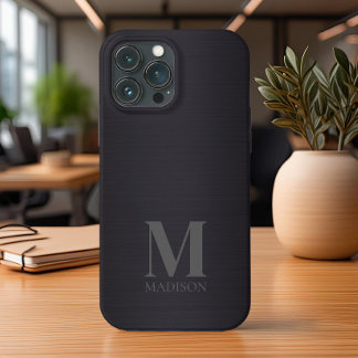 Funda Para iPhone 13 Pro Max Monograma metálico negro