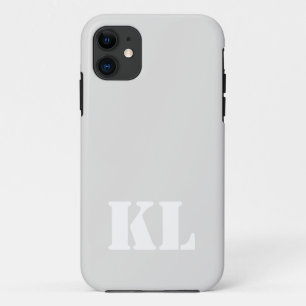 Funda Para iPhone 11 Monograma Minimalista de color sólido metálico pla