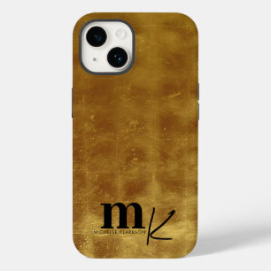 Funda Para iPhone 14 De Case-Mate Monograma Minimalista moderno de Relieve metalizad