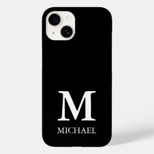 Funda Para iPhone 14 De Case-Mate Monograma Minimalista moderno negro y blanco