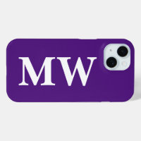Monograma minimalista Purple Inicial Estilizado Mo