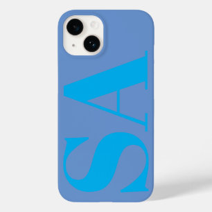 Funda Para iPhone 14 De Case-Mate Monograma mínimo azul moderno