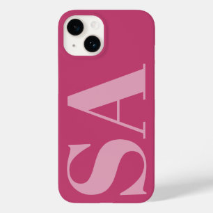 Funda Para iPhone 14 De Case-Mate Monograma mínimo básico moderno de chica rosa