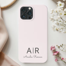 Monograma mínimo inicial y nombre Pastel rosa