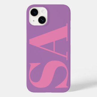 Funda Para iPhone 14 De Case-Mate Monograma mínimo rosado moderno