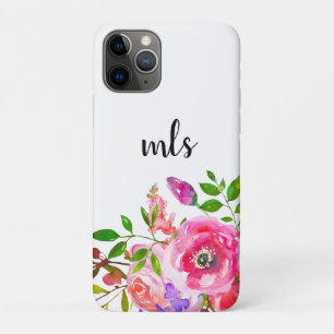Funda Para iPhone 11 Pro Monograma Moda color morado rosado color de agua m