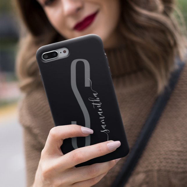 Funda De Case-Mate Para iPhone Monograma moderna manuscrita (Subido por el creador)