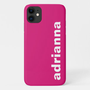 Funda Para iPhone 11 Monograma Moderna Rosa Caliente
