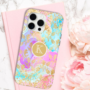 Funda Para iPhone 15 Pro Max Monograma Moderno Abstracto Brillante Personalizad