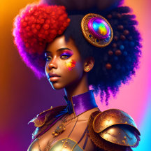 Monograma moderno Afro Steampunk Chica