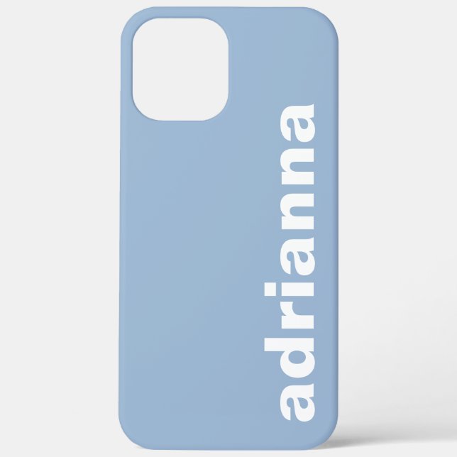Funda De Case-Mate Para iPhone Monograma Moderno Azul (Reverso )