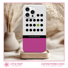 Funda Para iPhone 15 Monograma moderno de bloques de color de puntos de