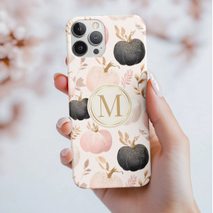 Funda Para iPhone 15 Pro Max Monograma moderno de calabaza - Inicial personaliz