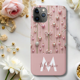 Funda Para iPhone 11 Pro monograma moderno de cinta rosa grisáceo