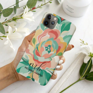 Funda Para iPhone 11 Pro Max Monograma moderno de color floral giratorio