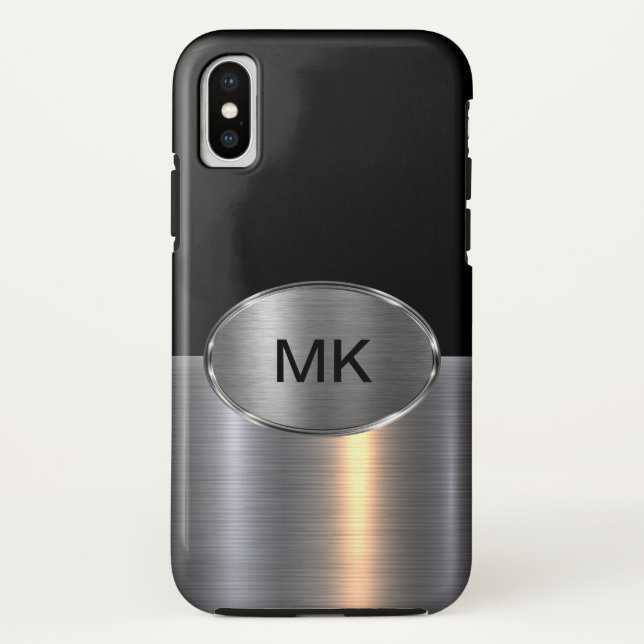 Funda De Case-Mate Para iPhone Monograma moderno de Guay masculino (Reverso)